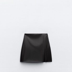 Zara Black Faux Leather Skort | NWT |